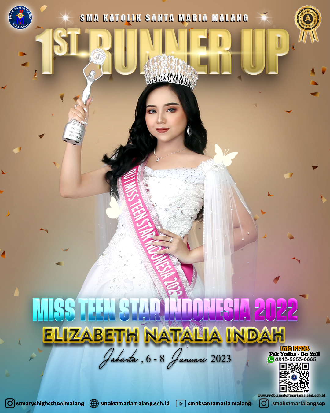 Elizabeth 1st Runner Up Miss Teen Star Indonesia