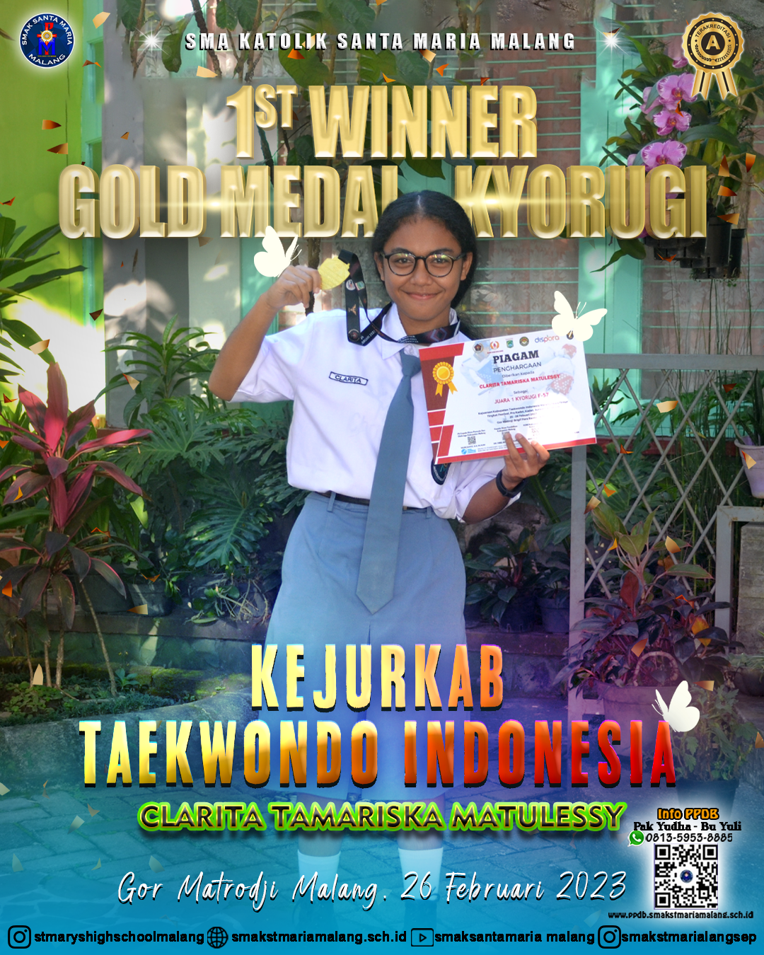 Clarita Juara 1 Taekwondo